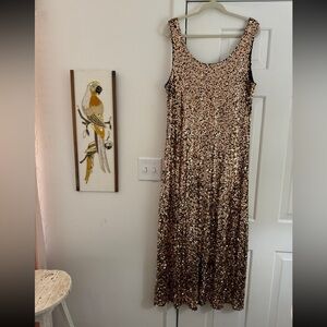 Gold sequined maxi dress